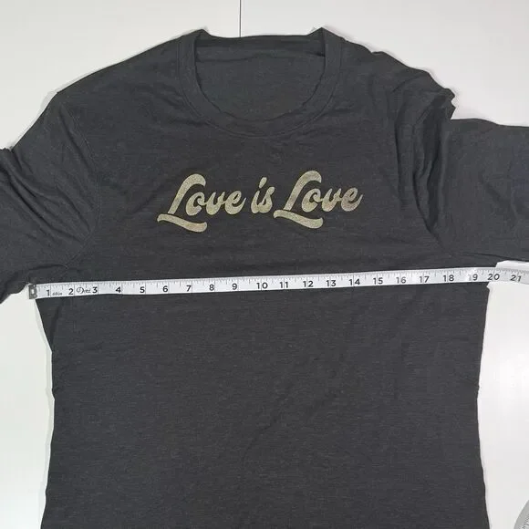 EUC Lululemon Love Is Love Charcoal Gray Cotton Short Sleeve T Shirt Mens Size M - Picture 7 of 9